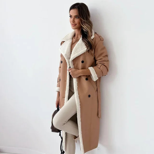 THALISSA | Textured Cream Trench Coat