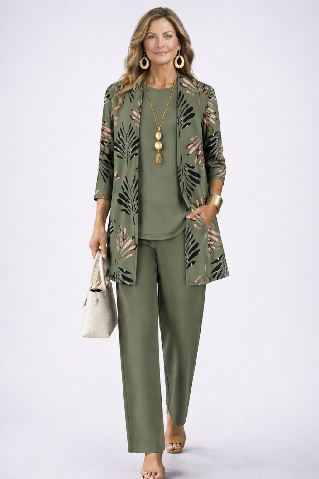 AUDREY | Draped Three-Piece Trouser Set