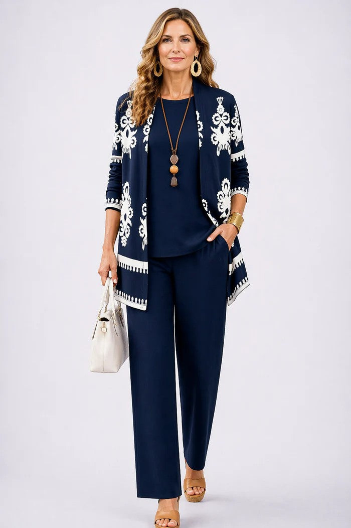 AUDREY | Draped Three-Piece Trouser Set