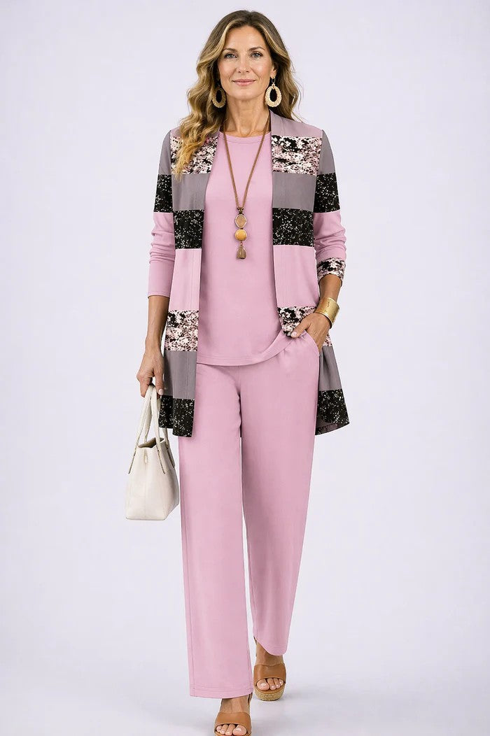 AUDREY | Draped Three-Piece Trouser Set