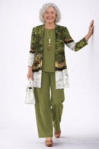 MARGARET | Draped Three-Piece Trouser Set Open-Front