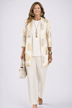 MARGARET | Draped Three-Piece Trouser Set Open-Front