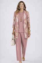 BEATRICE | Botanical Print Three-Piece Trouser Set