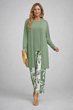 BEATRICE | Botanical Print Three-Piece Trouser Set