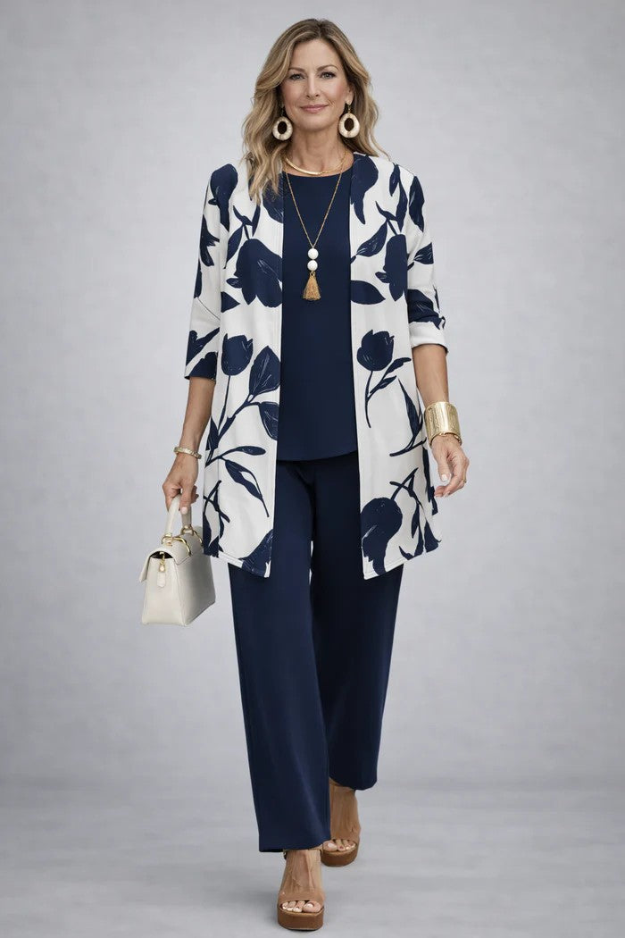 AUDREY | Draped Three-Piece Trouser Set