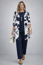 BEATRICE | Botanical Print Three-Piece Trouser Set