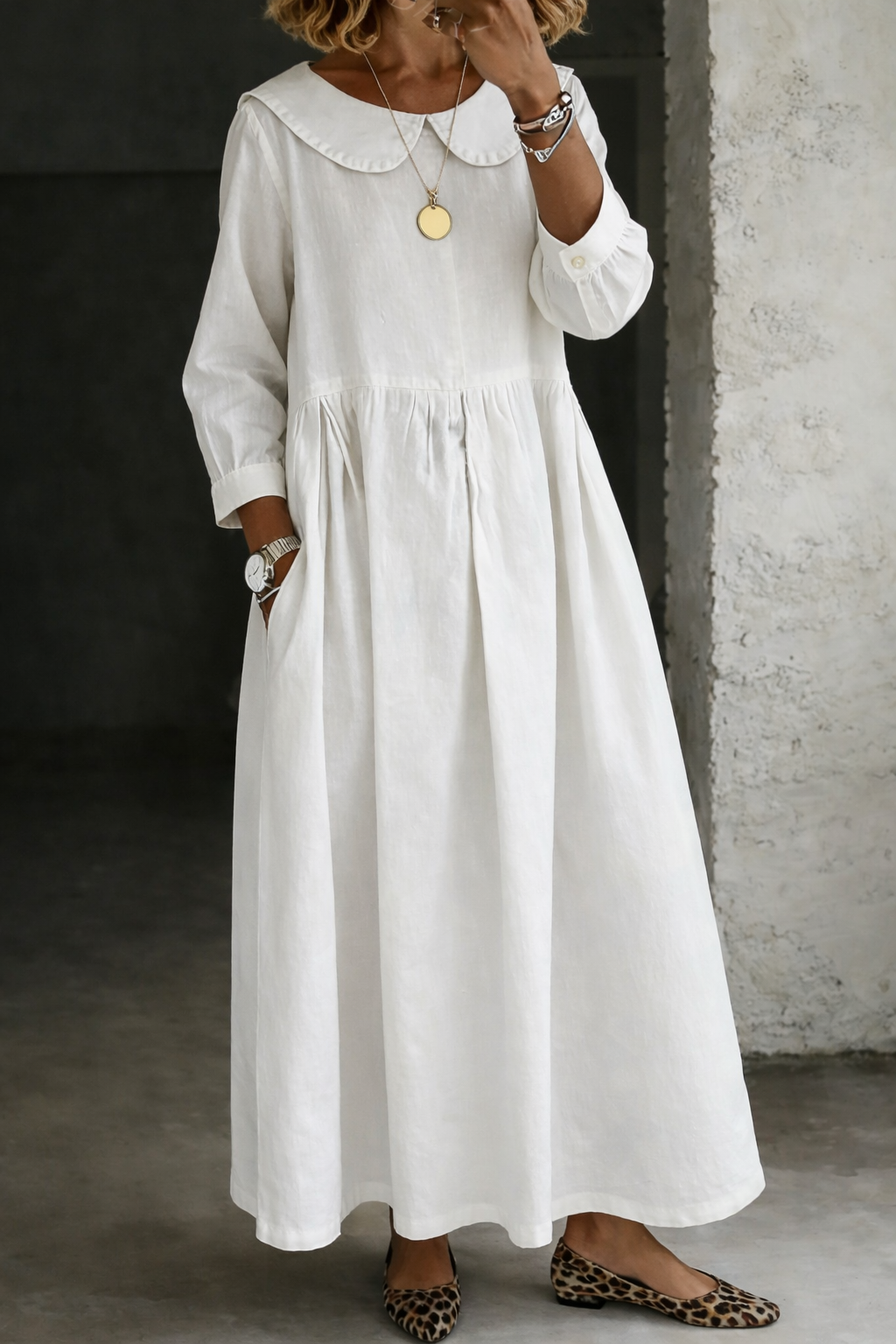 CLARA | Peter Pan Collar Denim Dress