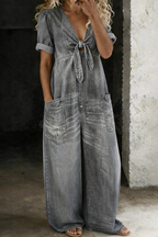 MAYA | V-Neck Short Sleeve Jumpsuit