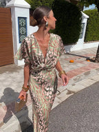 CLARANDRA | Copper Midi Dress