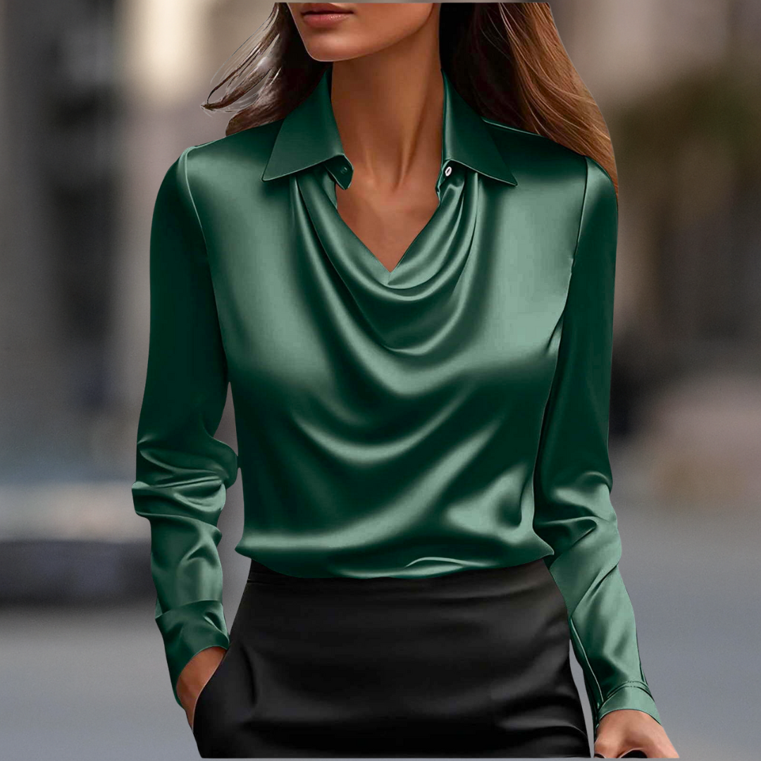 MILAN | Chic Draped Neck Blouse