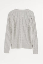 SUNNIVA | V-Neck Cable-Knit Sweater