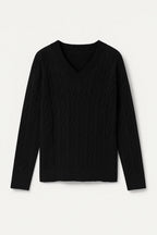 SUNNIVA | V-Neck Cable-Knit Sweater