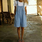 SALT | Vintage Washed Soft Denim Short Overall Light Blue