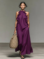 ALIETTE | Flowy Maxi Dress With Ruffles And Pockets