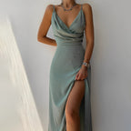 LILLIAN | Draped Elegant Maxi Dress Relaxed