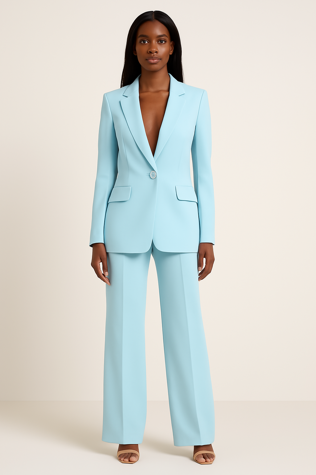 ZOE | Chic Formal Suit Set With Tailored Long Blazer