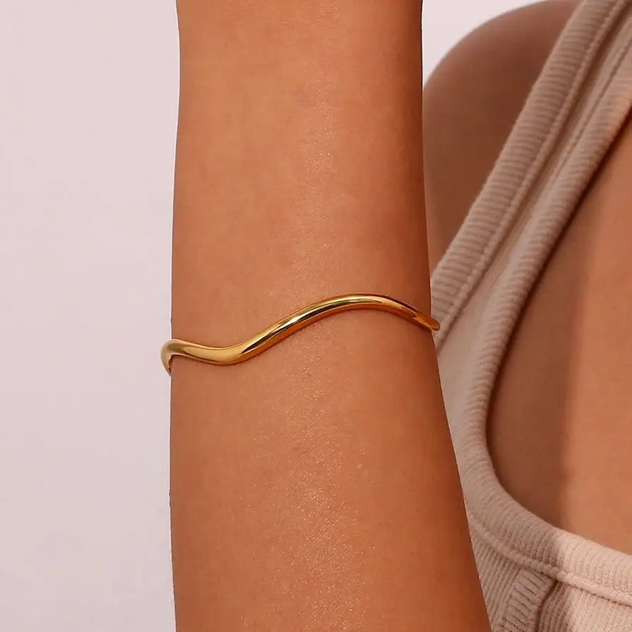 Bracelet manchette Amal en acier inoxydable