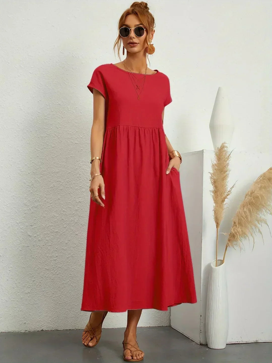 GABRIELLE | Flowing Midi Dress With Timeless Elegance