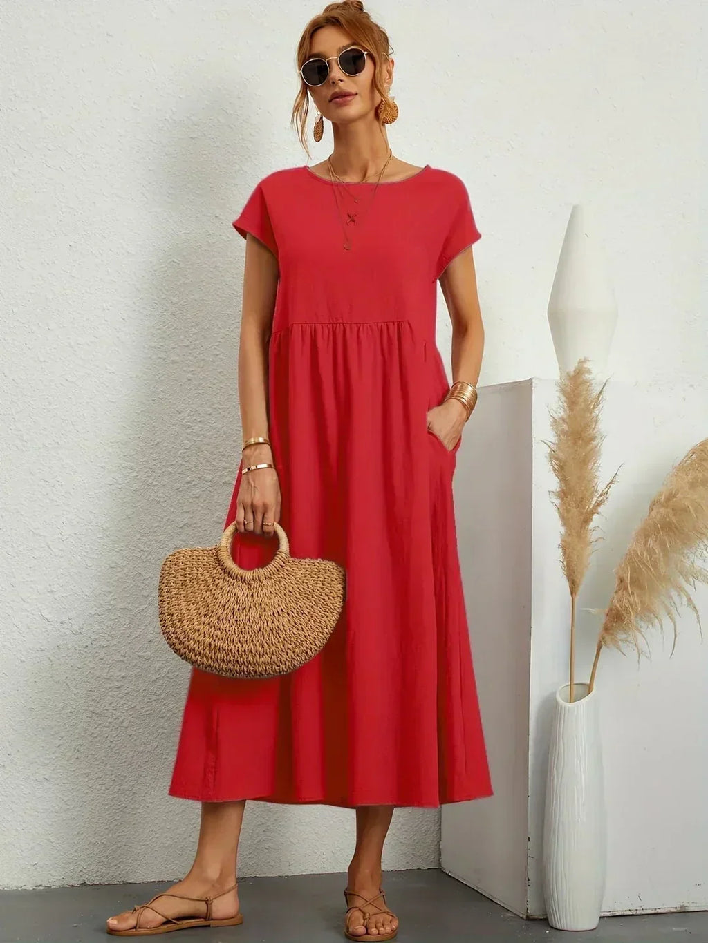 GABRIELLE | Flowing Midi Dress With Timeless Elegance