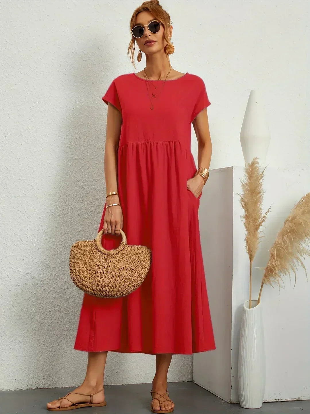 GABRIELLE | Flowing Midi Dress With Timeless Elegance