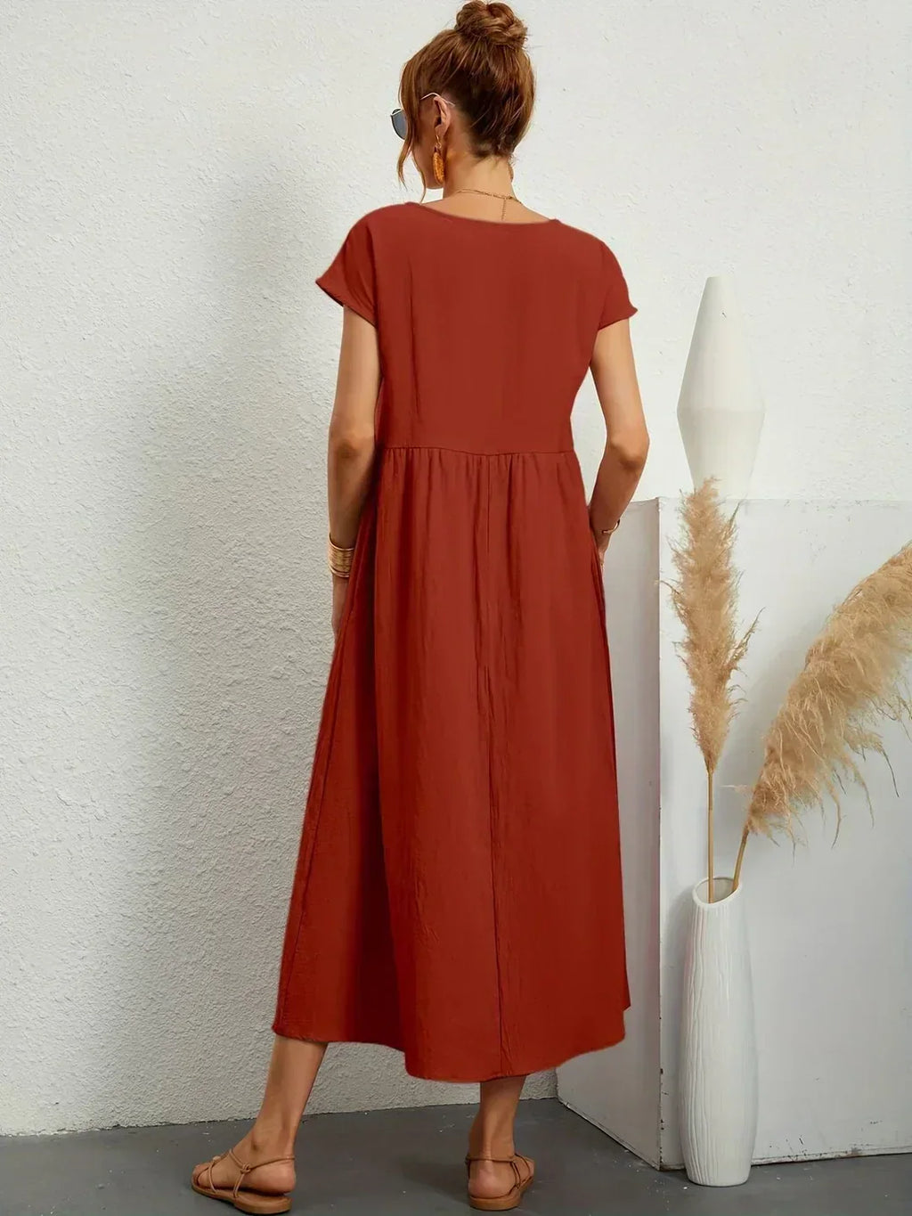 GABRIELLE | Flowing Midi Dress With Timeless Elegance