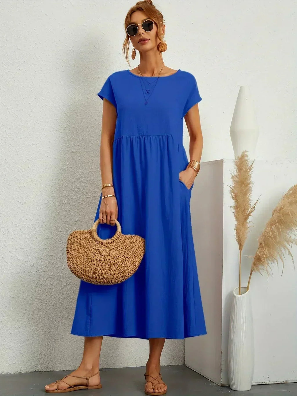 GABRIELLE | Flowing Midi Dress With Timeless Elegance