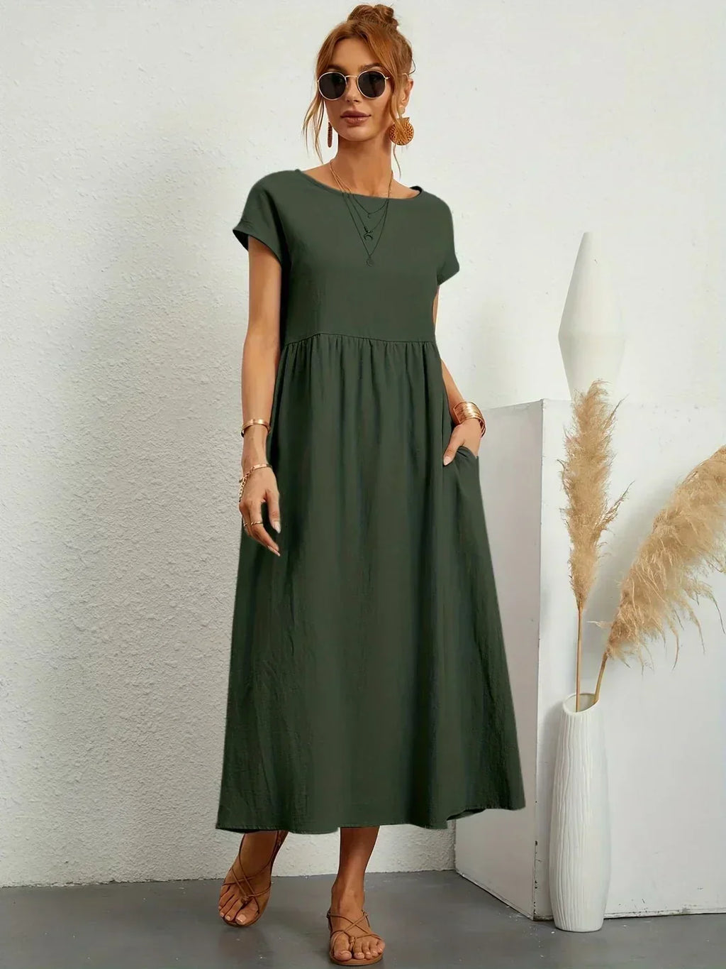 GABRIELLE | Flowing Midi Dress With Timeless Elegance