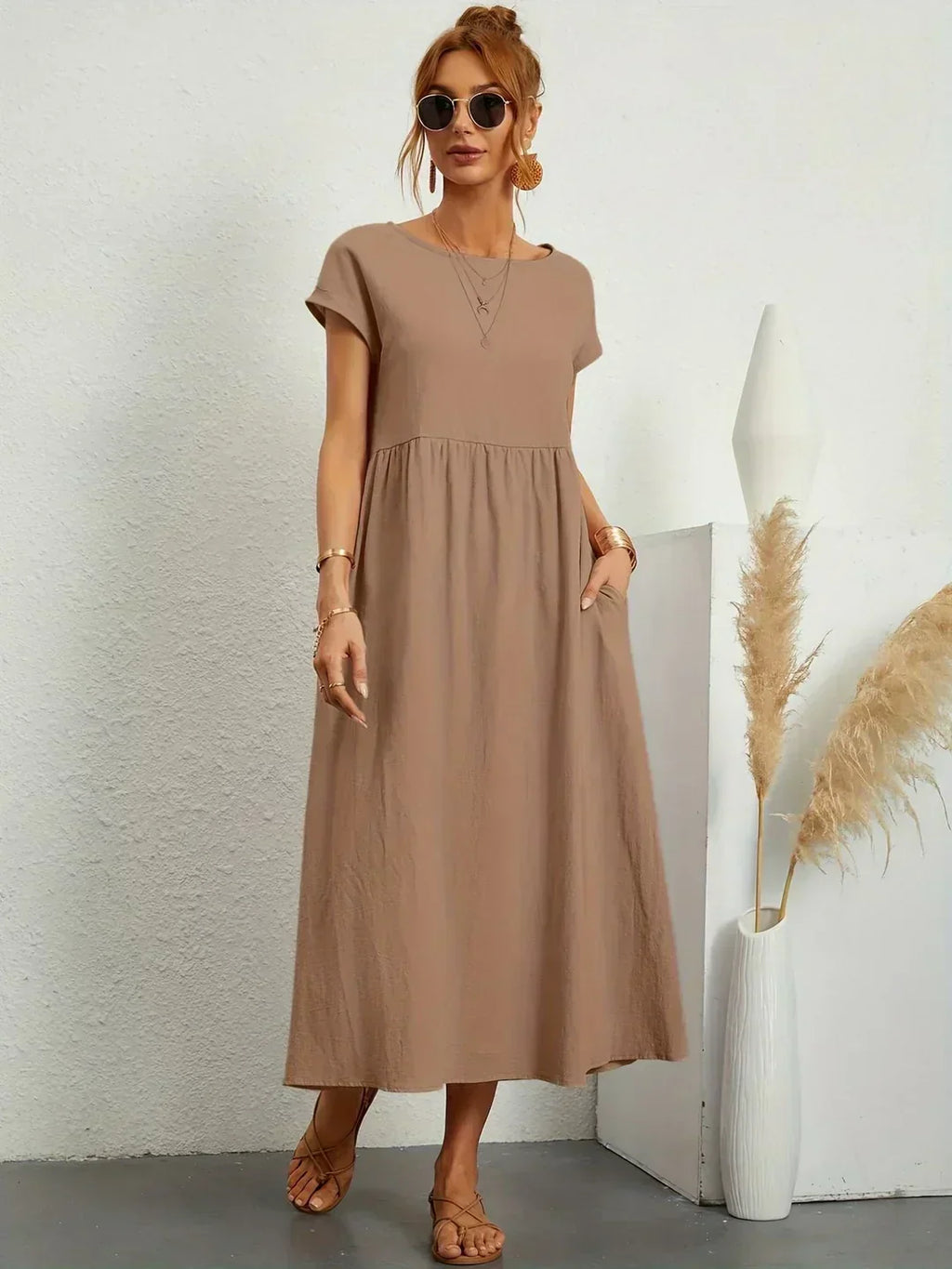 GABRIELLE | Flowing Midi Dress With Timeless Elegance