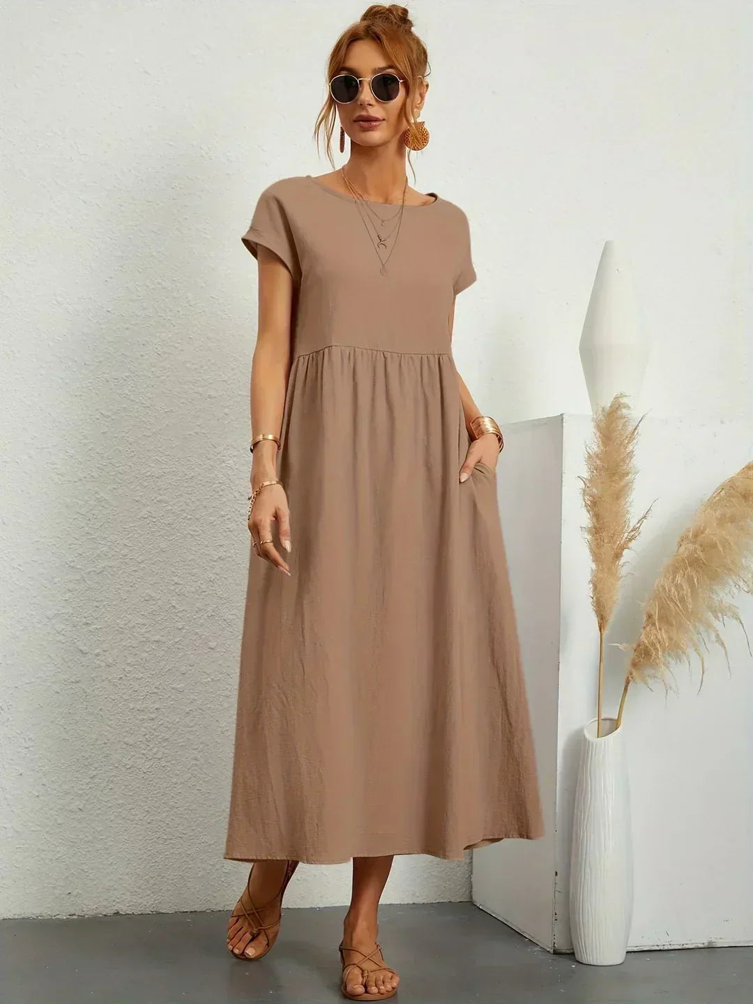GABRIELLE | Flowing Midi Dress With Timeless Elegance