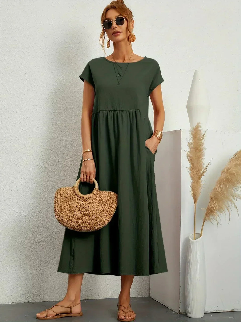 GABRIELLE | Flowing Midi Dress With Timeless Elegance