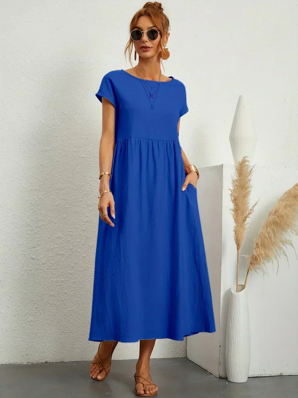 GABRIELLE | Flowing Midi Dress With Timeless Elegance