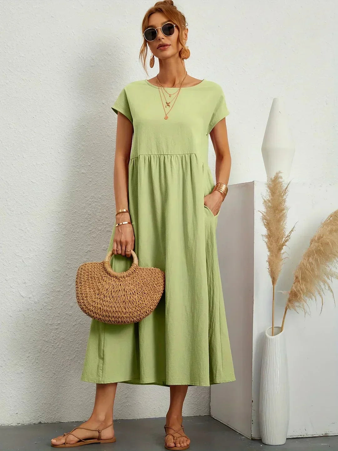 GABRIELLE | Flowing Midi Dress With Timeless Elegance