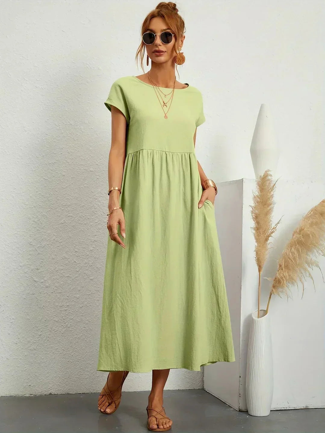 GABRIELLE | Flowing Midi Dress With Timeless Elegance