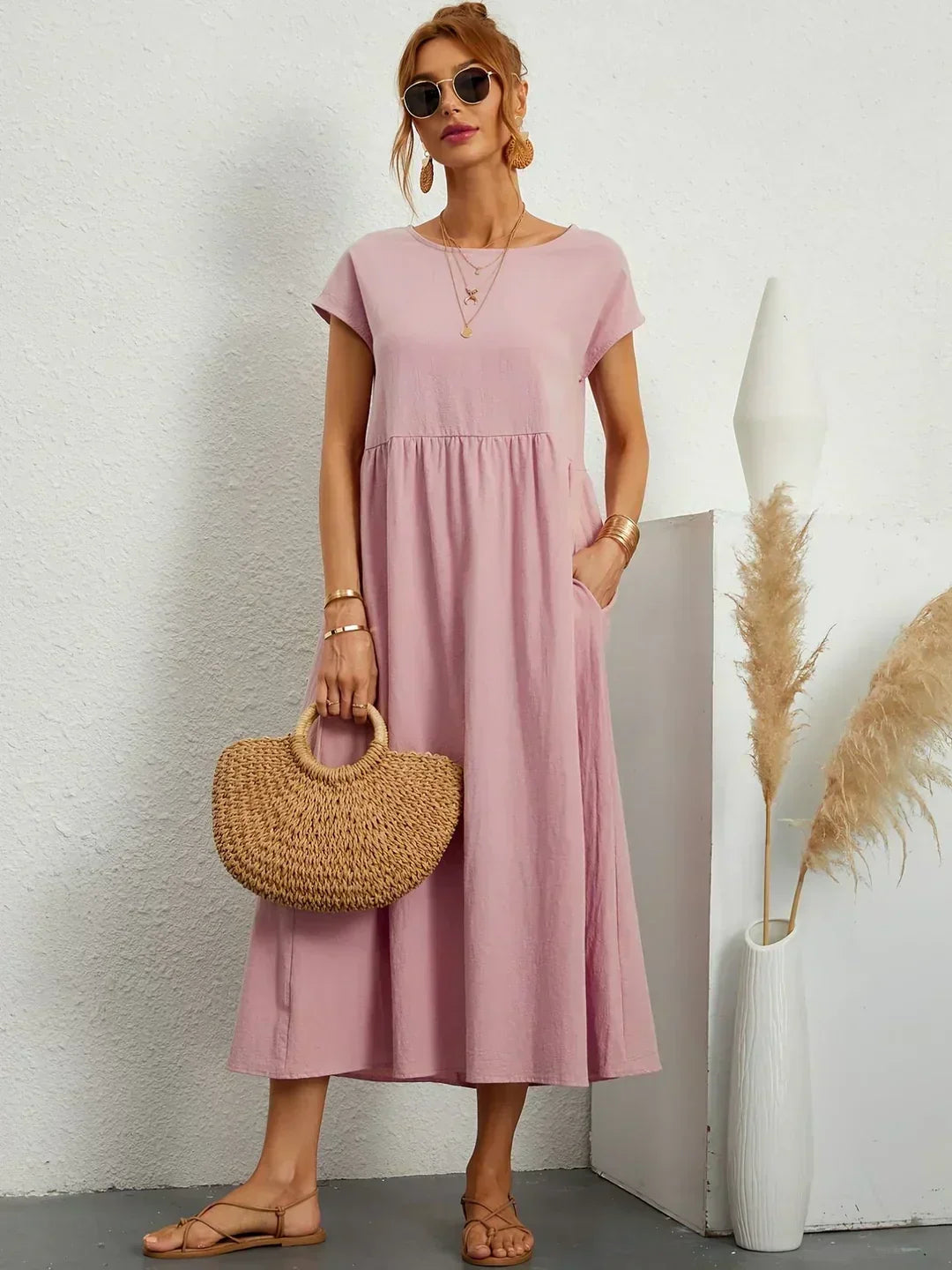 GABRIELLE | Flowing Midi Dress With Timeless Elegance