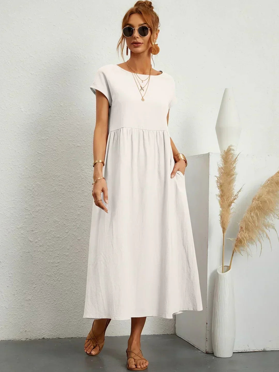 GABRIELLE | Flowing Midi Dress With Timeless Elegance