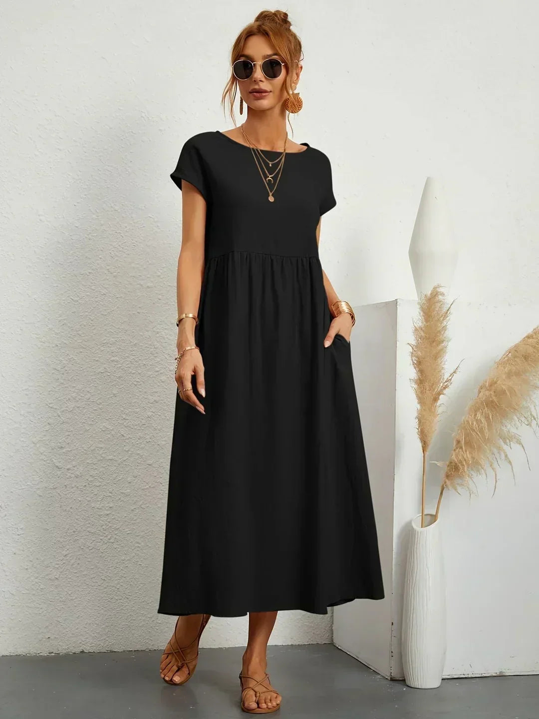 GABRIELLE | Flowing Midi Dress With Timeless Elegance