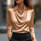 MILAN | Chic Draped Neck Blouse