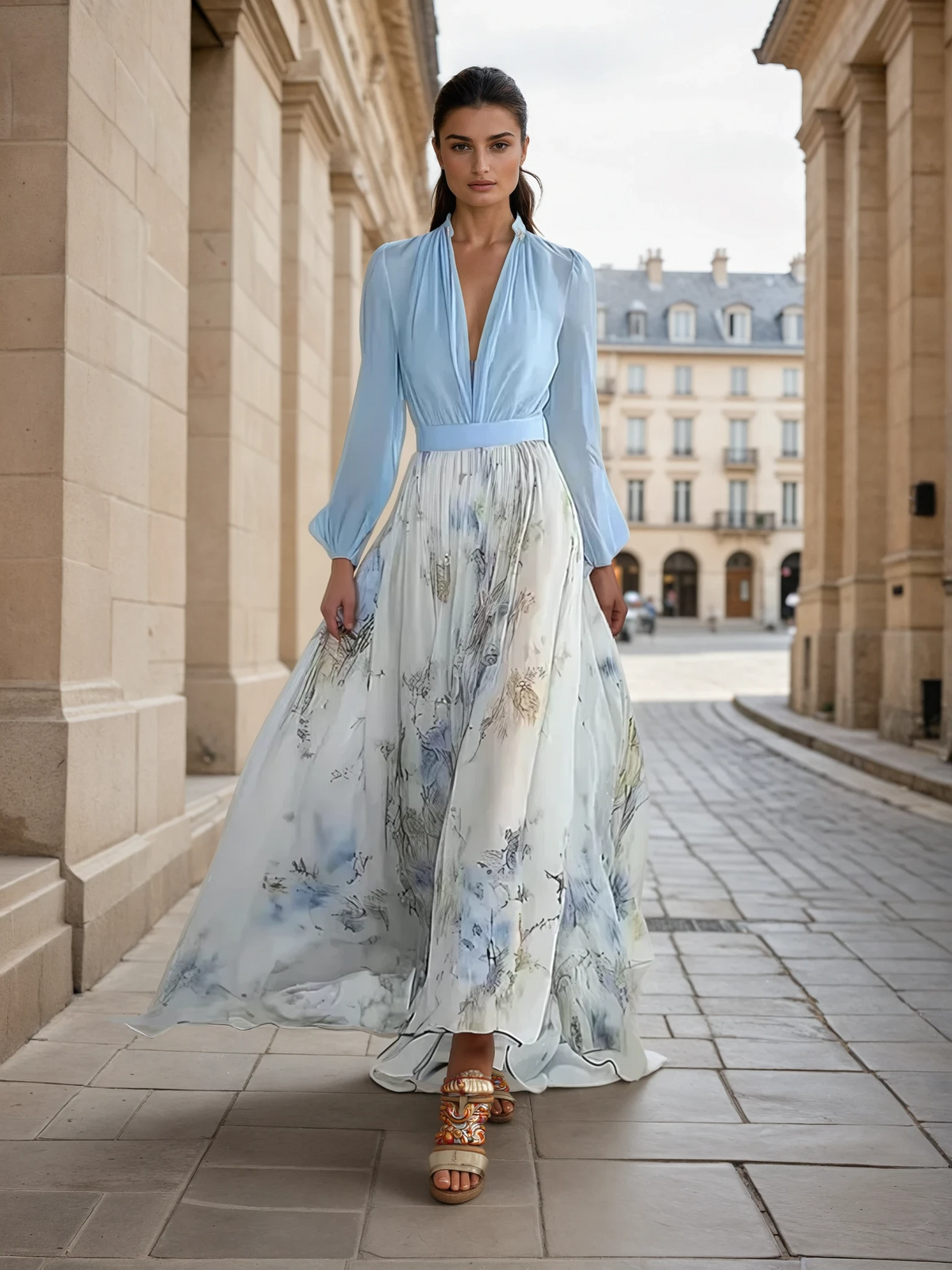 SARAH | Elegant Floral Maxi Dress