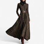 CELENE | Checked Vintage Maxi Dress