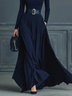 CORLISS | Navy High-Neck Maxi Dress