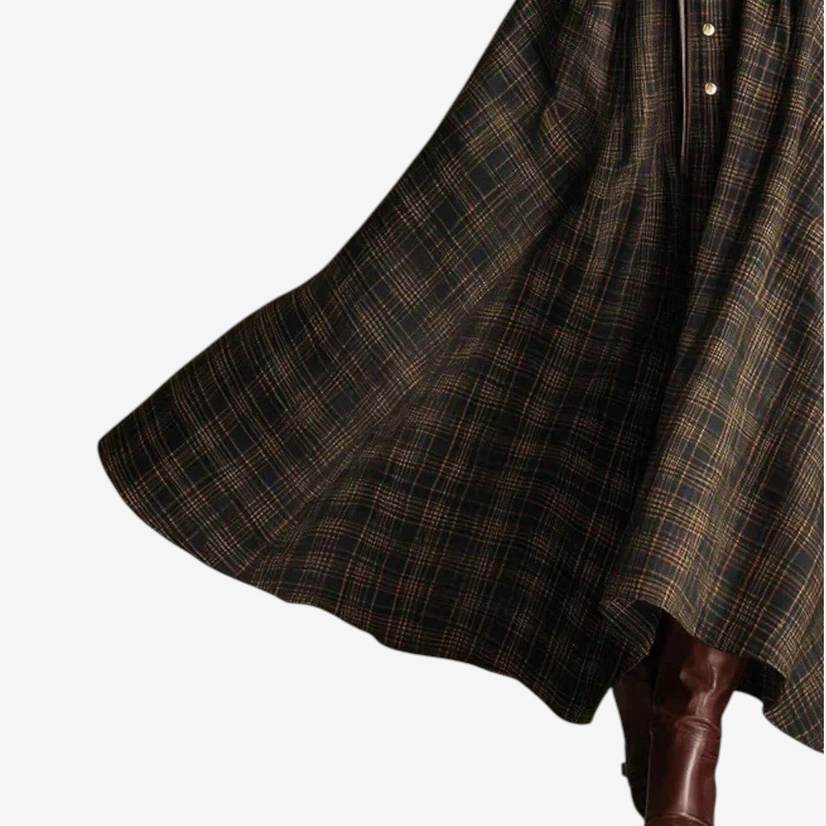 CELENE | Checked Vintage Maxi Dress