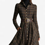 CELENE | Checked Vintage Maxi Dress