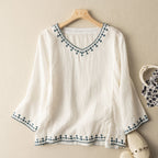 ANOUK | Embroidered V-Neck Blouse