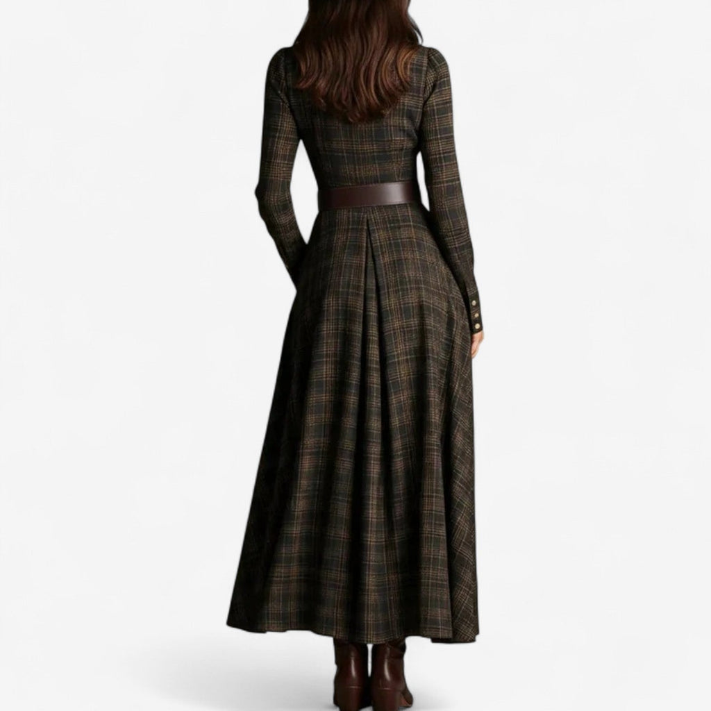 CELENE | Checked Vintage Maxi Dress