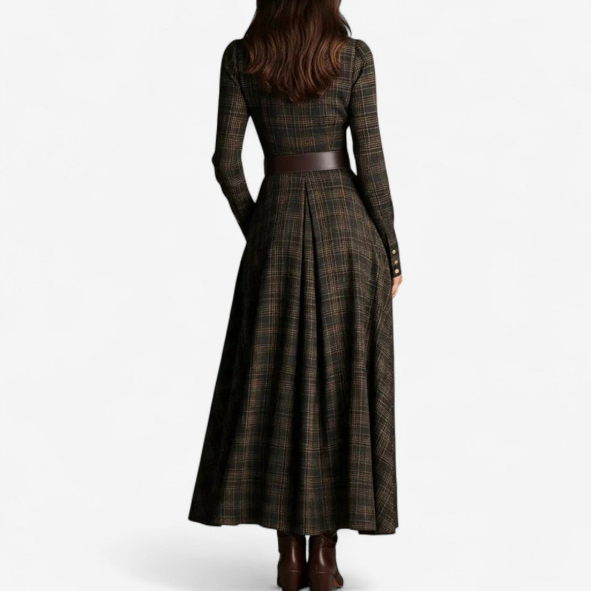 CELENE | Checked Vintage Maxi Dress