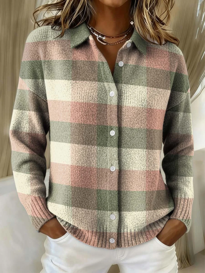 NOELIA | Checked Black Checkered Hoodie Blouse