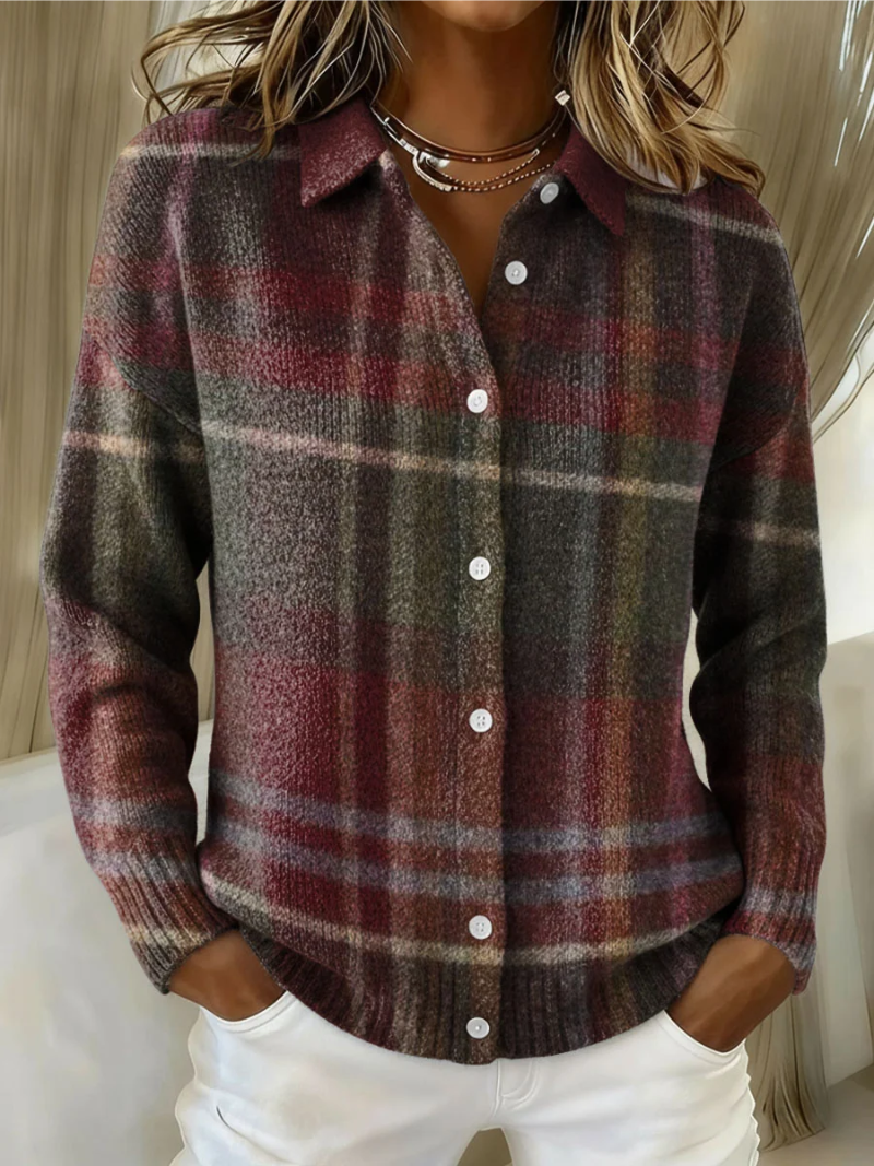 EMELYN | Checked Hoodie Blouse