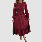 ISOLA | Navy Ruffled Hem Midi Dress