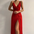 LILLIAN | Draped Elegant Maxi Dress Relaxed