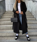 GWYNETH | Long Lapel Button-Front Coat